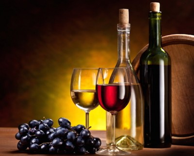 wines red and white
